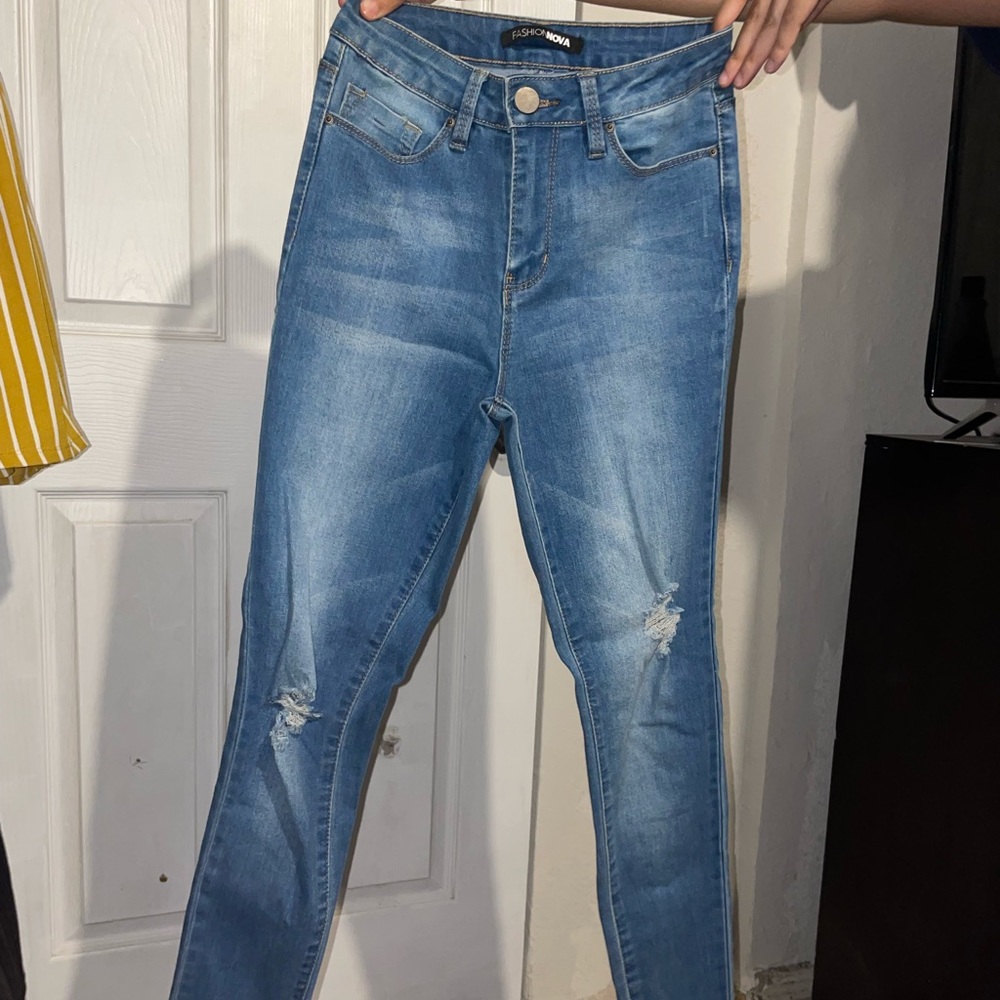 Hannah High Rise Jeans-Light Blue Wash from Fashion Nova